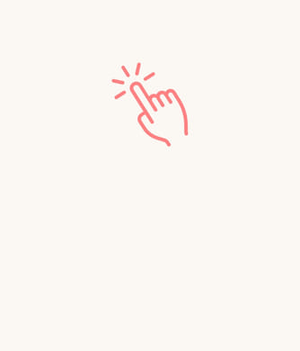 Illustration of a hand clicking with a red finger icon.